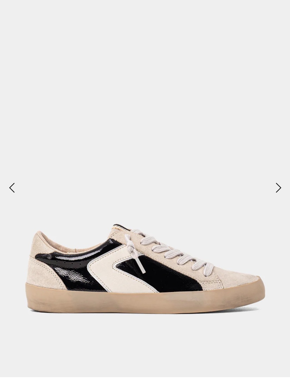 ShuShop Beige and Black Low-Top Women's Sneakers